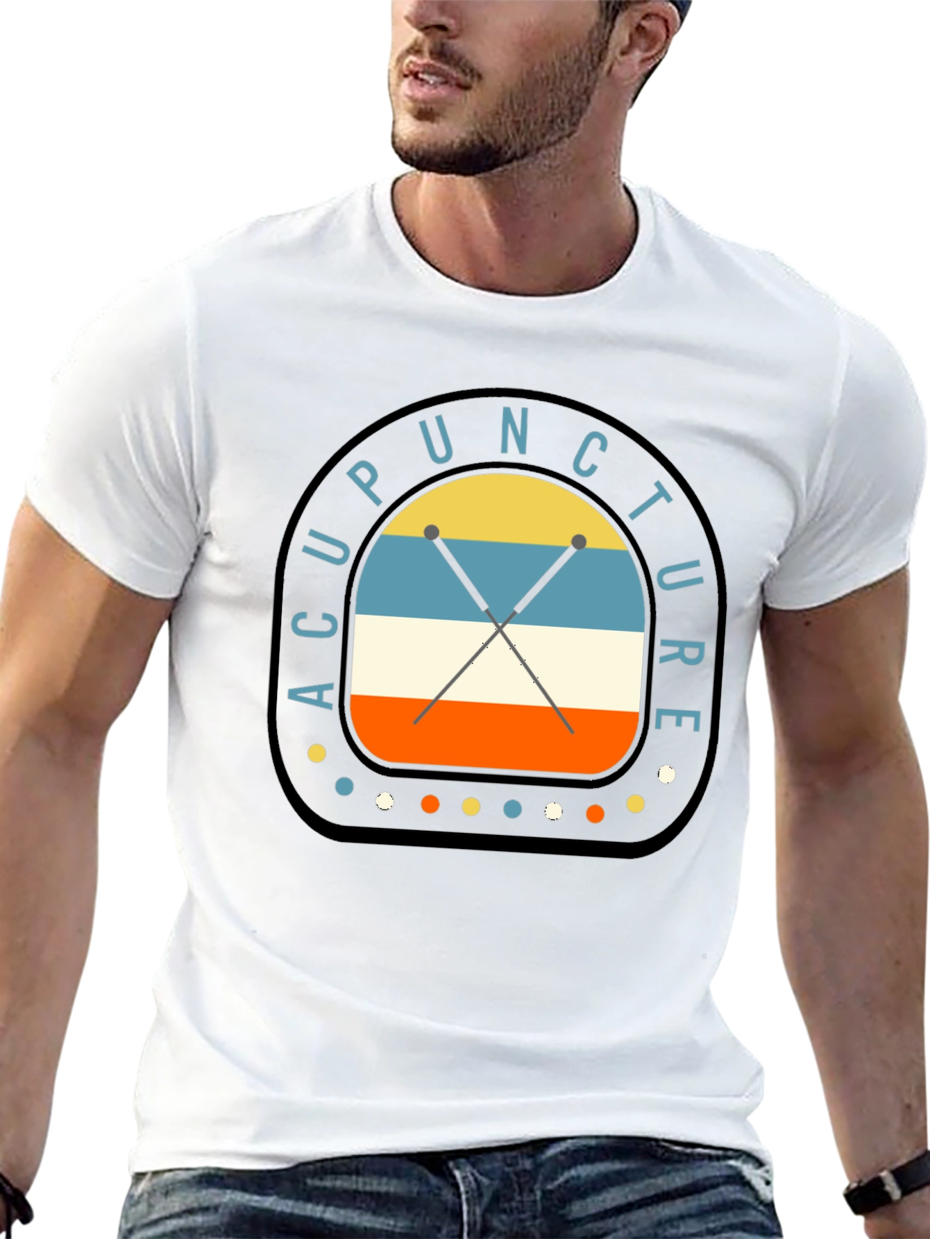 Acupuncture Retro Style Graphic T-Shirt
