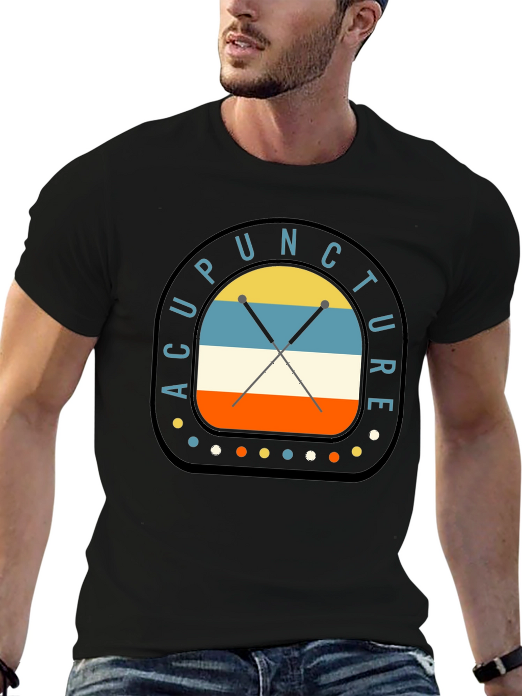 Acupuncture Retro Style Graphic T-Shirt
