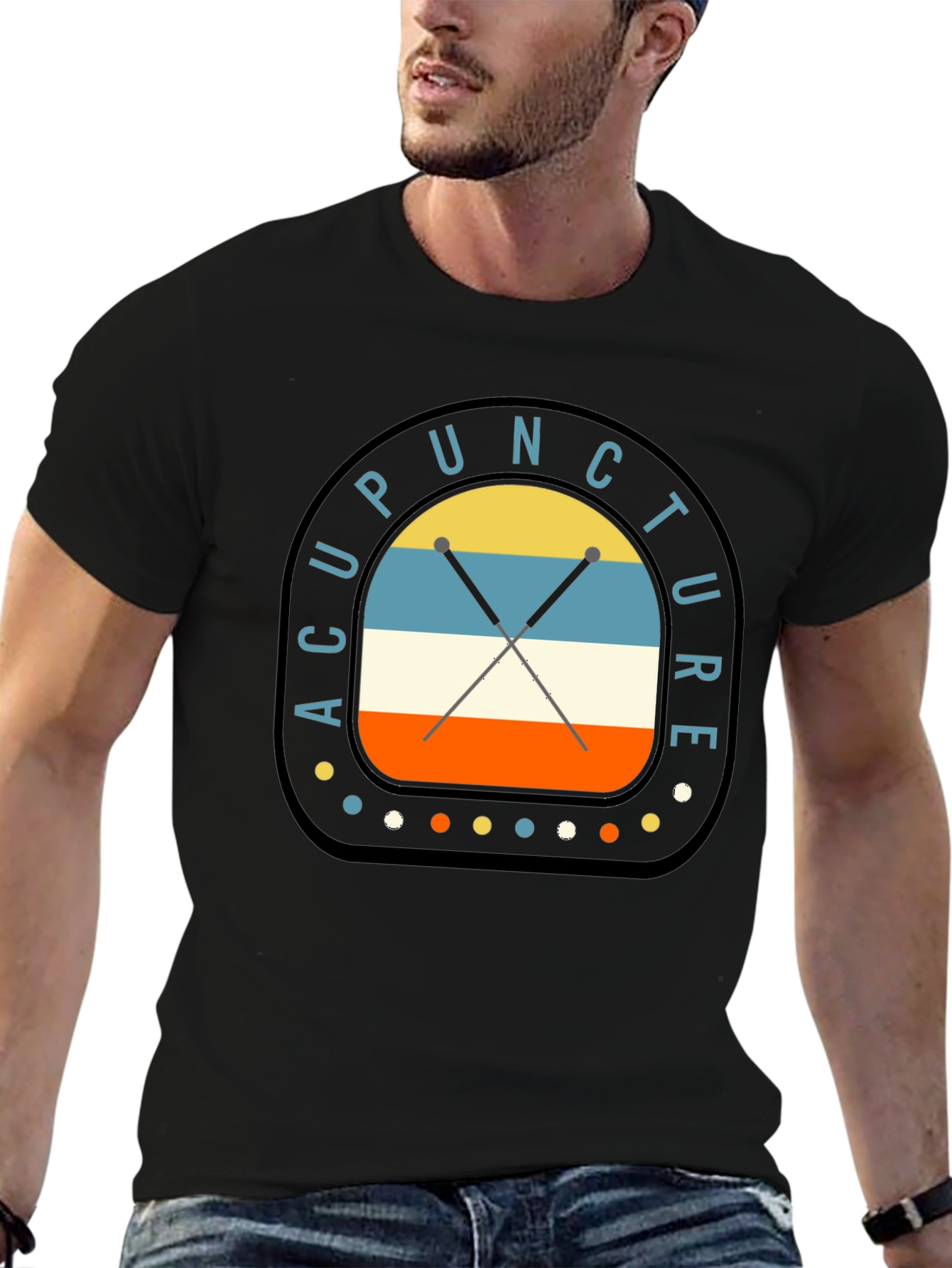 Acupuncture Retro Style Graphic T-Shirt
