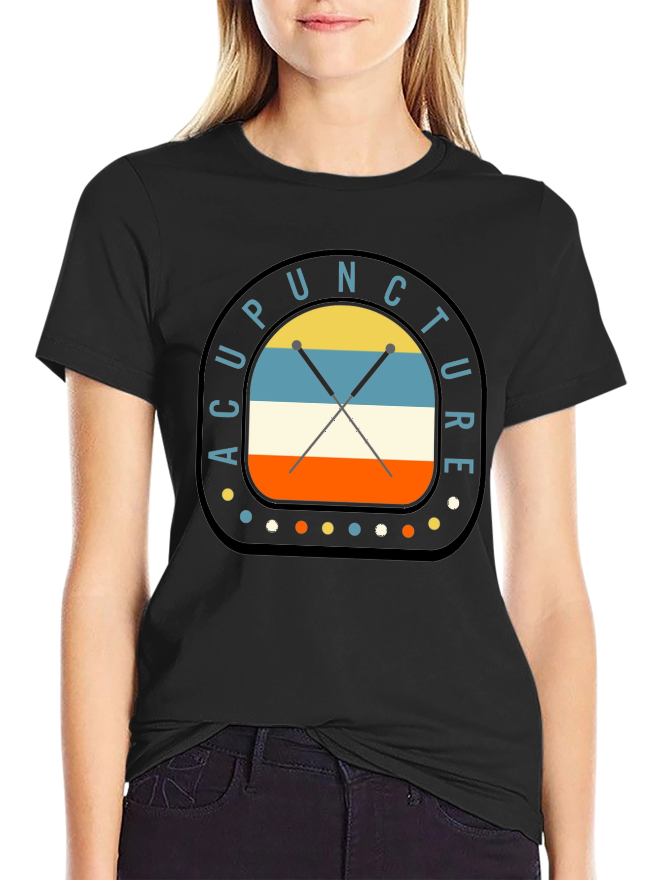 Acupuncture Retro Style Graphic T-Shirt