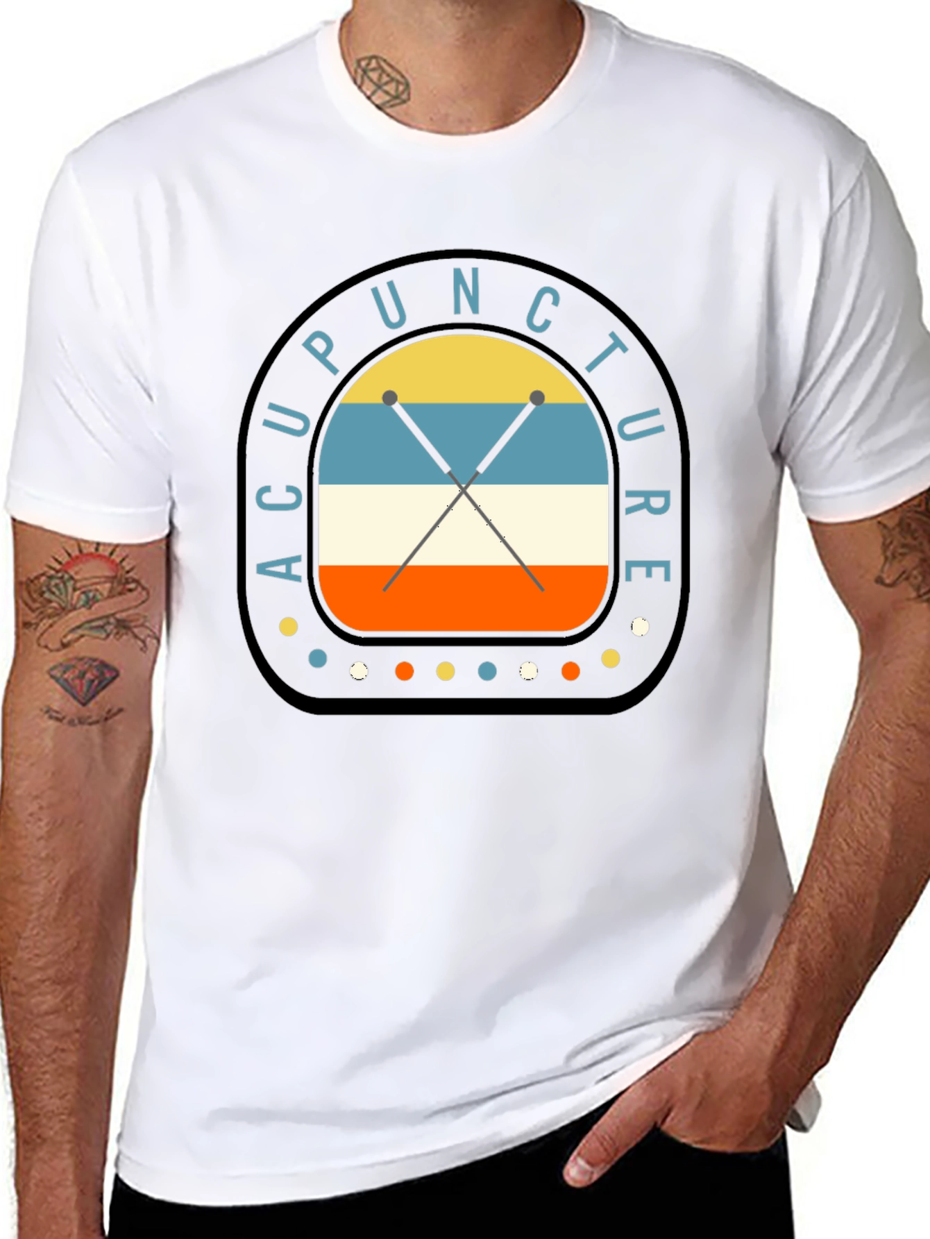 Acupuncture Retro Style Graphic T-Shirt